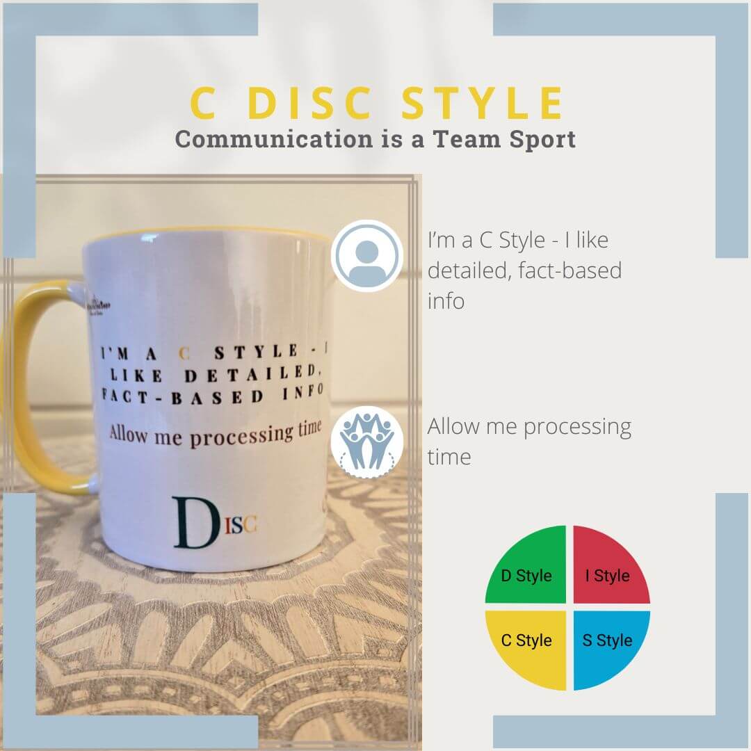 C style DISC mugs for keeping DISC alive in the workplace