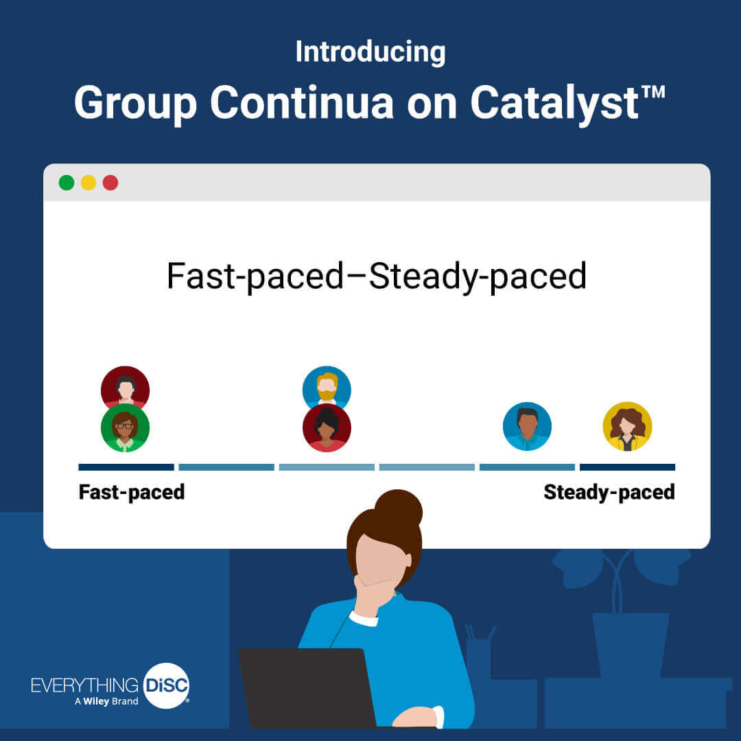 Group continua feature with DiSC on Catalyst  helps team bond more readily