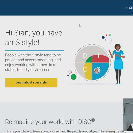 See and hear Sian talking about here DiSC profile using the Catalyst virtual software 